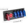 Auto racing car ignition switch panel - 5 LED - engine start push button - DC12V/20ASwitches
