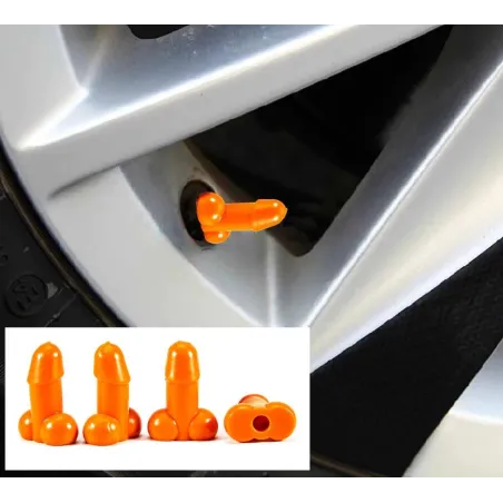 Autoband wielventielen - lichtgevende doppen - penisvormig - 4 stuksVentieldoppen