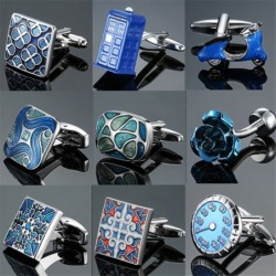 Luxurious vintage cufflinks - square / round / blue / green / crystalCufflinks