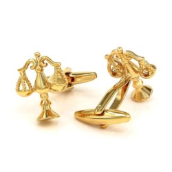 Elegant gold cufflinks - libra scale of justiceCufflinks