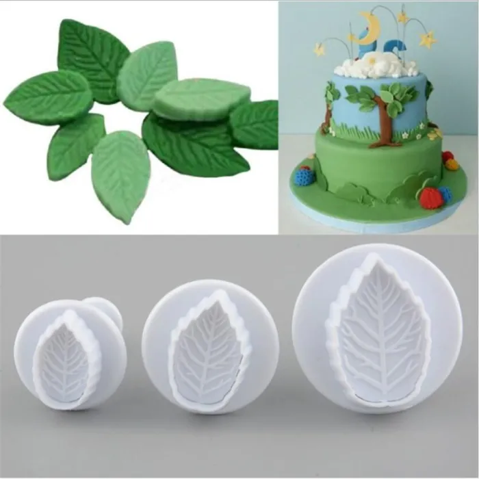 Koekjesvorm - decoratieve glazuurzuiger - bladvorm - 3 stuksBakvormen