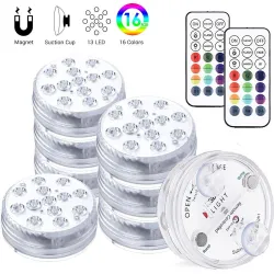 Dompel- / onderwaterlamp - voor aquarium / badkuip - 13LED - 16 RGB - IP68 - met RF-afstandsbedieningVerlichting