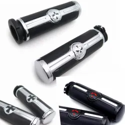 Motorhandgrepen - schedel - voor Harley Davidson VRSC XL XR Dyna Softail YAMAHA - 25 mmHand Grips & End