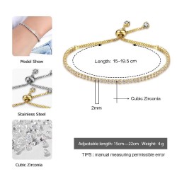 Elegante armband - met zirkonia - verstelbaarArmbanden