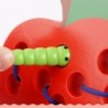 Montessori educational toy - wooden puzzle - worm eating fruit - apple / pear / watermelonWooden