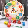 Educatief speelgoed - houten digitale klok - met geometrische blokkenHouten