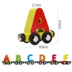 Magnetische treinen / auto's met letters / cijfers / insecten - houten - educatief speelgoedConstructie