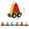 Magnetische treinen / auto's met letters / cijfers / insecten - houten - educatief speelgoedConstructie