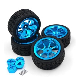 Alloy rims - tires wheels / hexagon adapter - for 1/18 Wltoys RC cars - upgraded - 4 piecesR/C car