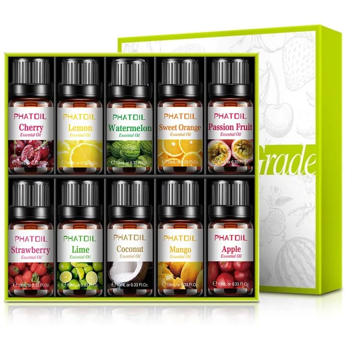 Essentiële oliën van fruit - aardbei / mango / watermeloen / passievrucht - voor diffusers / baden / cosmetica - 10 stuksLuch...