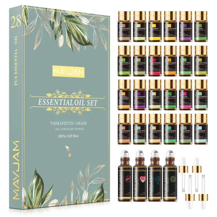 Puur natuurlijke etherische oliën - voor massage / baden / diffusers - 28 stuksLuchtbevochtigers