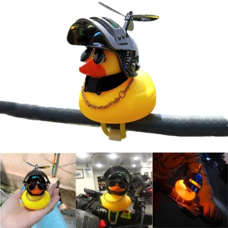 Rubber gele eend - auto dashboard decoratie - speelgoed - met propellers / lichtDecoratie