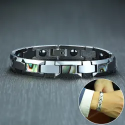 Magnetische armband - gezondheidsenergie - wolfraamstaal - schelp hematietArmbanden