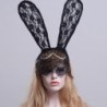 Sexy lace eye mask - with rabbit ears - for Halloween / masquerades - blackMasks