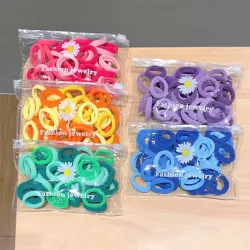 Kleurrijke nylon haarelastieken - 50 stuksHaarspelden