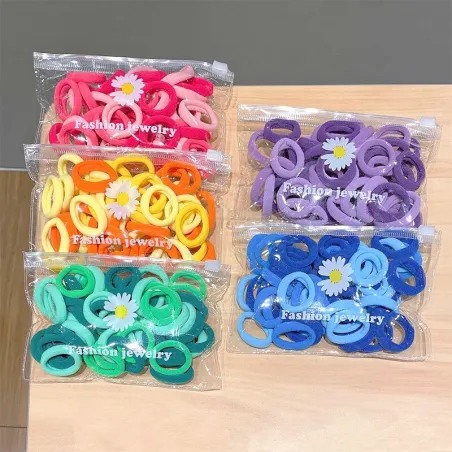 Kleurrijke nylon haarelastieken - 50 stuksHaarspelden