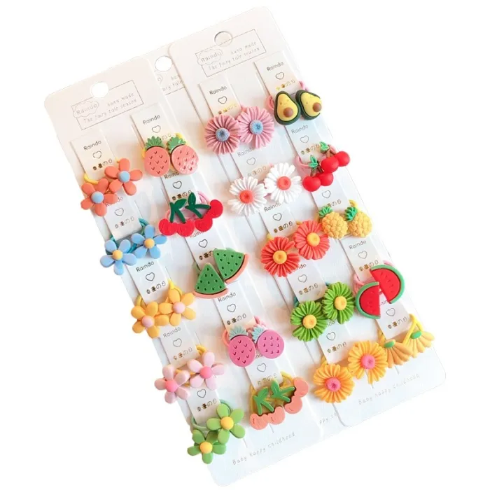 Haarelastiekjes - dieren / bloemen / vruchten in de vorm van 20 / 30 / 40 stuksHaarspelden