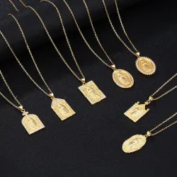 Roestvrijstalen christelijke ketting - Maagd Maria / kristallen - unisexHalskettingen