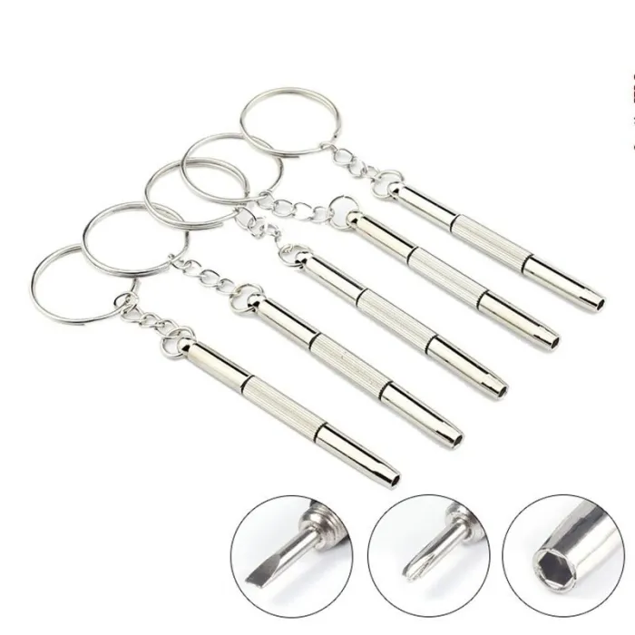 3 in 1 schroevendraaier sleutelhanger - mini schroevendraaier set - 2 stuksSleutelhangers