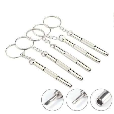3 in 1 schroevendraaier sleutelhanger - mini schroevendraaier set - 2 stuksSleutelhangers