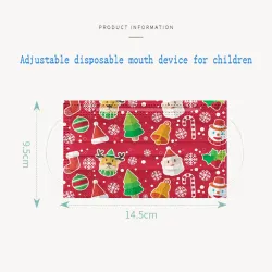 Beschermende gezichts-/mondmaskers - wegwerp - 3-laags - voor kinderen - kerstprint - 50 stuksMondmaskers