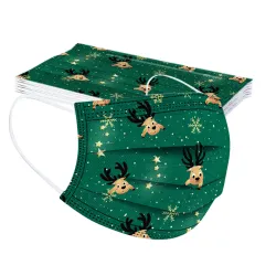 Beschermende gezichts-/mondmaskers - wegwerp - 3-laags - voor kinderen - kerstprint - 50 stuksMondmaskers