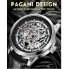 Pagani Design - luxe automatisch herenhorloge - roestvrij staal - leren band - waterdichtHorloges