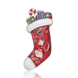 Modieuze kerstbroches - met kristallen - kerstman - sneeuwvlok - kerstboom - muts - handschoenenBroches
