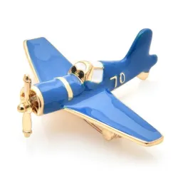 Elegante broche - met blauw vliegtuigBroches