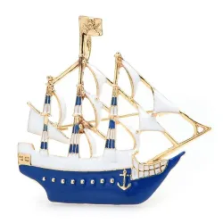 Emaille zeilboot - elegante brocheBroches
