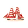 Elegante broche - met rode zeilbootBroches