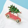 Fashionable brooch with a car / Christmas treeModieuze broche met een auto / kerstboomBroches