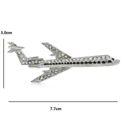 Sprankelende grote airbus / vliegtuig - elegante brocheBroches