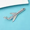 Sprankelende grote airbus / vliegtuig - elegante brocheBroches