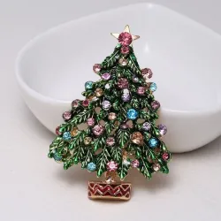 Groene kristallen kerstboom - modieuze brocheBroches
