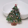 Green crystal Christmas tree - fashionable broochBrooches
