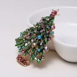 Groene kristallen kerstboom - modieuze brocheBroches