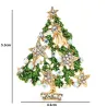 Groene kerstboom met kristallen/sterren - luxe brocheBroches