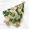 Green Christmas tree with crystals / stars - luxurious broochBrooches