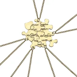 "Always Together Never Apart" - vintage puzzel hanger - ketting - 5 stuksHalskettingen