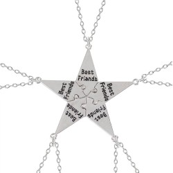 "Best Friends" - vijfpuntige ster hanger met ketting - 3 - 8 stuksHalskettingen