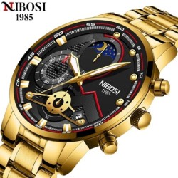 NIBOSI - montre de luxe pour homme - étanche - Quartz - acier inoxydable