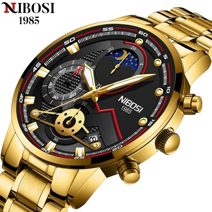 NIBOSI - luxe herenhorloge - waterdicht - Quartz - roestvrij staalHorloges