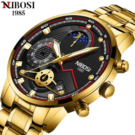 NIBOSI - luxe herenhorloge - waterdicht - Quartz - roestvrij staalHorloges