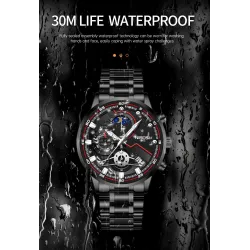 NIBOSI - luxe herenhorloge - waterdicht - Quartz - roestvrij staalHorloges