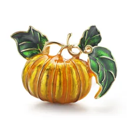 Halloween pompoen - emaille brocheBroches