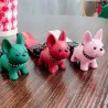Leren sleutelhanger - met Franse Bulldog hondSleutelhangers