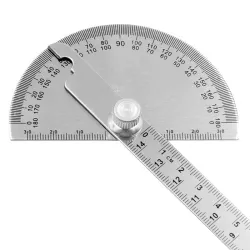 180 graden gradenboog - hoekmeter - meetliniaal - roterend - roestvrij staal - 0 - 145mmMeten