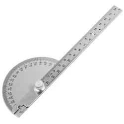180 graden gradenboog - hoekmeter - meetliniaal - roterend - roestvrij staal - 0 - 145mmMeten
