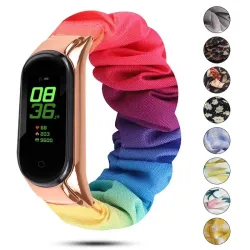 Vervangende riem - elastische scrunchies-armband - voor Xiaomi Mi Band 3 / 4 / 5 / 6Smart-Wear